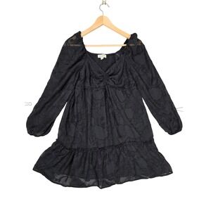 bloomfield Off The Shoulder Baby Doll Mini Dress Women Size M‎ Black GOOD Flowy
